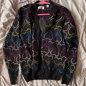 Adorable Metallic Detail Open Cardigan